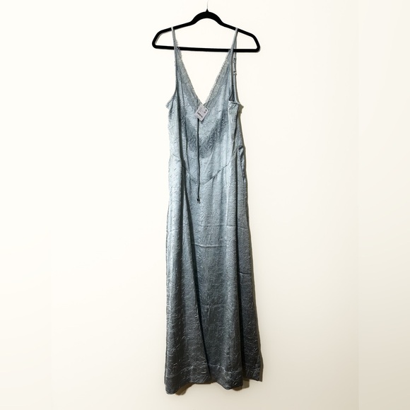 Free People Maybe Forever Maxi Dress in Gray Blue Size 10 NWT - Picture 8 of 13